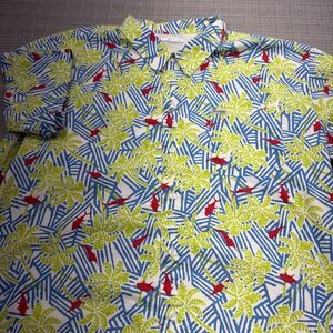 Columbia PFG Shirt Mens XL Tropical Fish Short Sleeve Fishing Button Up